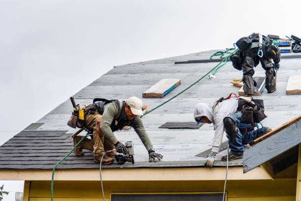 Professional Gutter Installation technician working in Nelson, NH